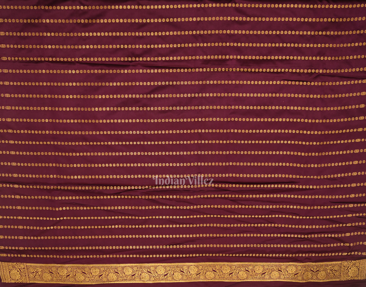 Purple Soft Pure Mashru Satin Silk Banarasi Saree