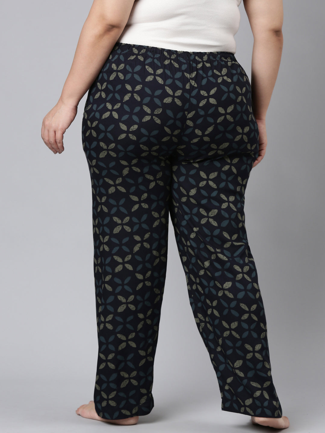 Women Printed Navys Woven Viscose Lounge Pants