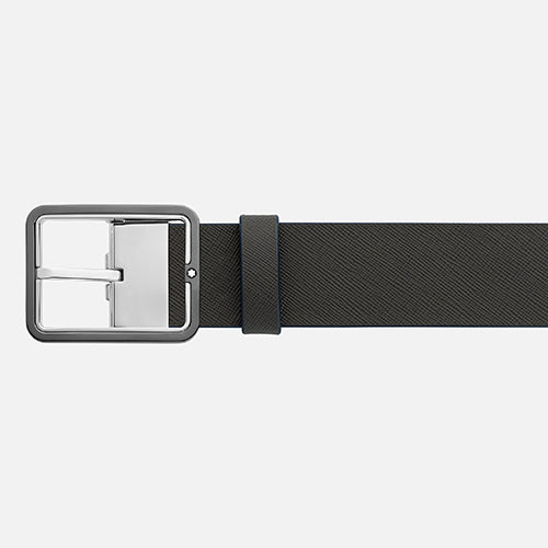 Mont Blanc, Blue/grey 35 mm reversible leather belt