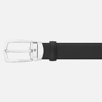Mont Blanc, Black 30 mm leather belt
