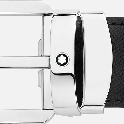 Mont Blanc, Black/brown 30 mm reversible leather belt