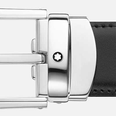 Mont Blanc, Horseshoe buckle black/brown 30 mm reversible leather belt