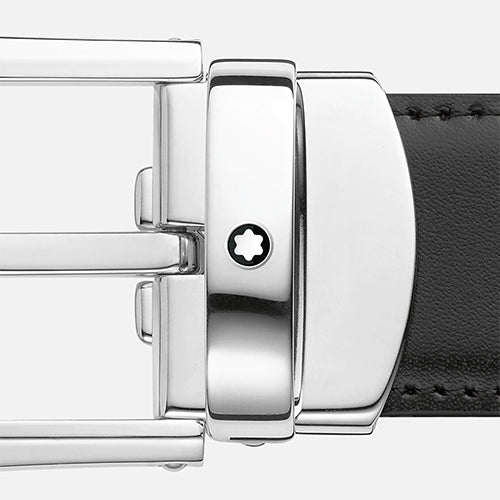 Mont Blanc, Horseshoe buckle black/brown 30 mm reversible leather belt