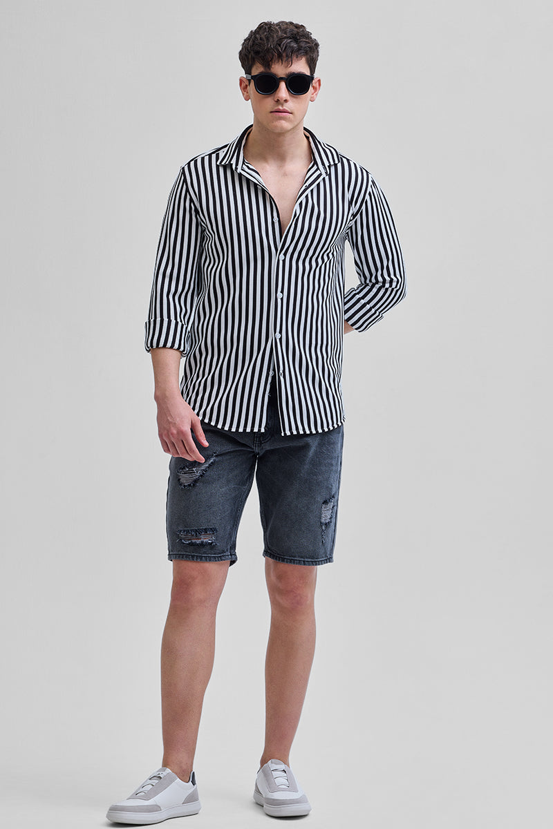 Black Stripes Slim Fit Shirt