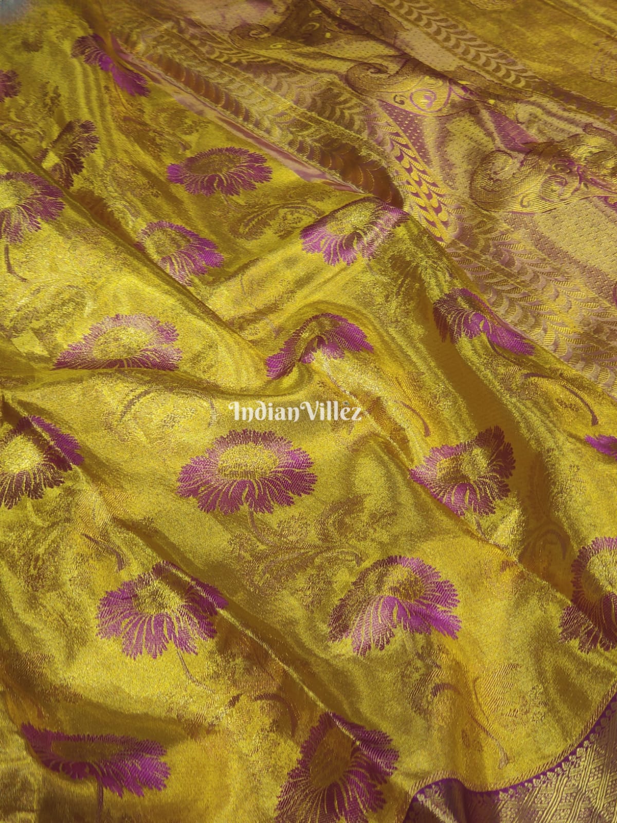 Gold Kanchipuram Tissue Silk Saree
