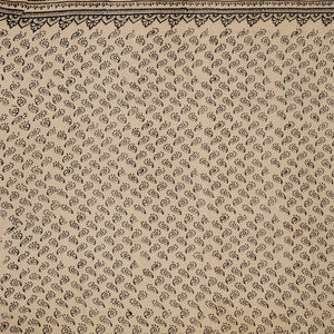 Beige Handloom Chanderi Cotton Saree With Printed Diamond Motifs