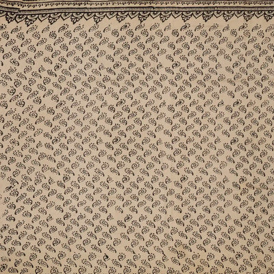 Beige Handloom Chanderi Cotton Saree With Printed Diamond Motifs