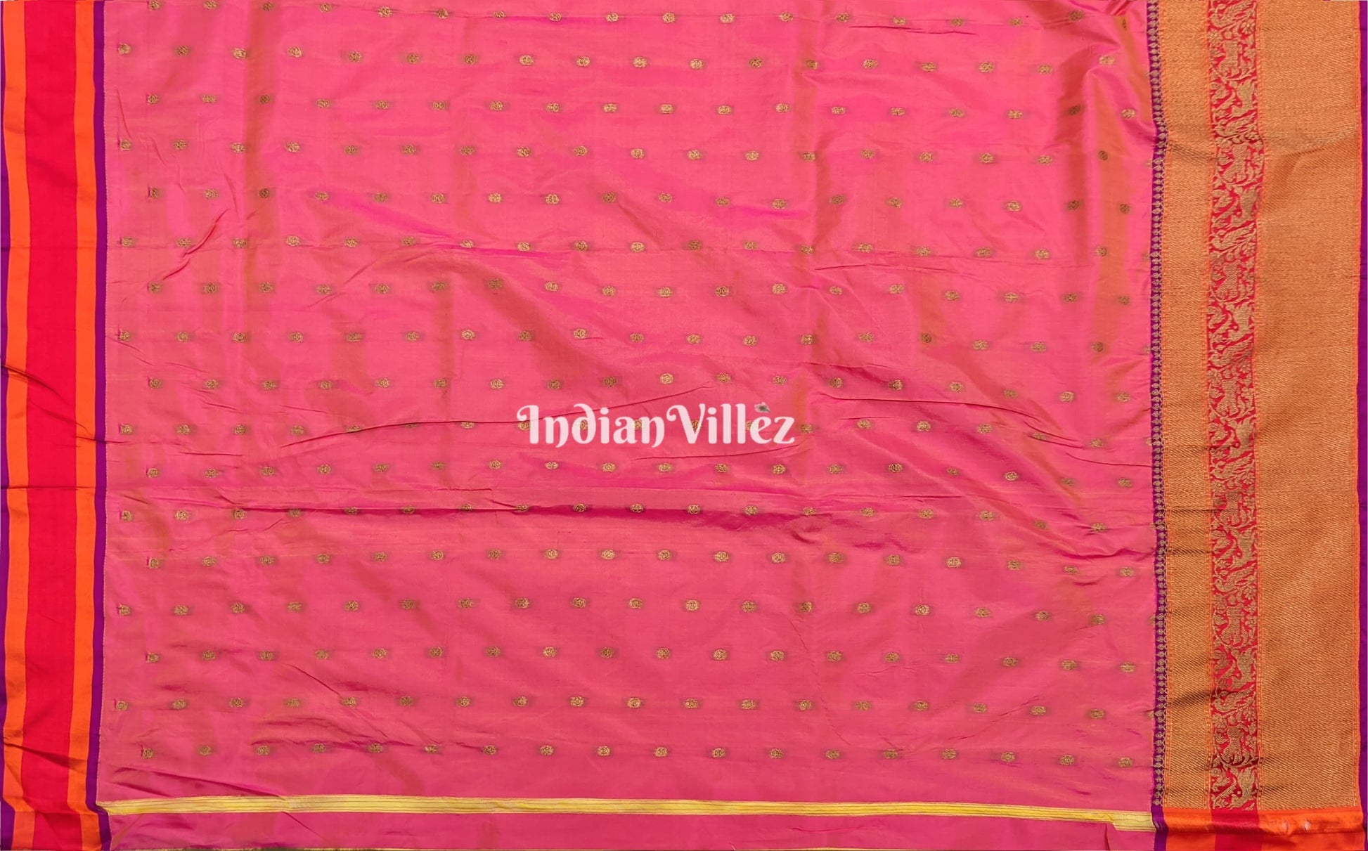 Green Goldfish Dual Tone Animal Motif Katan Banarasi Shikargah Saree