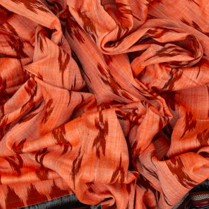 Peach Handloom Orissa Cotton Saree With Tie & Dye Floral Motifs