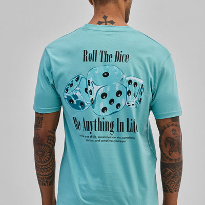 Roll The Dice Turquoise Slim Fit T-Shirt