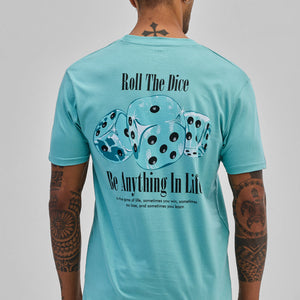 Roll The Dice Turquoise Slim Fit T-Shirt