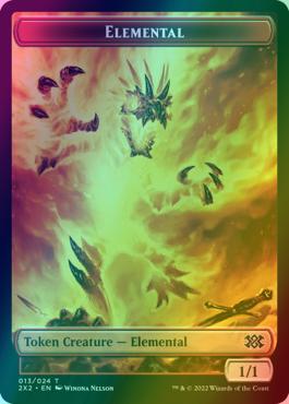 Aven Initiate Token (04) // Elemental Token (13) [Double Masters 2022: Tokens] [Foil]