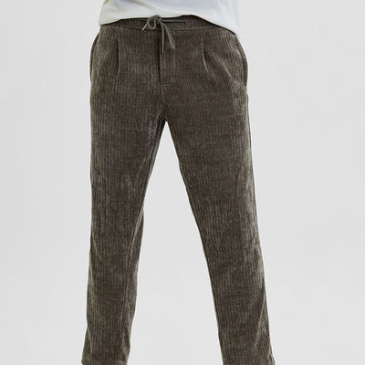 Olive Corduroy Relaxed Fit Trousers