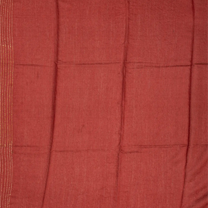 Red Handloom Tussar Silk Saree Printed & Embroidered Motifs