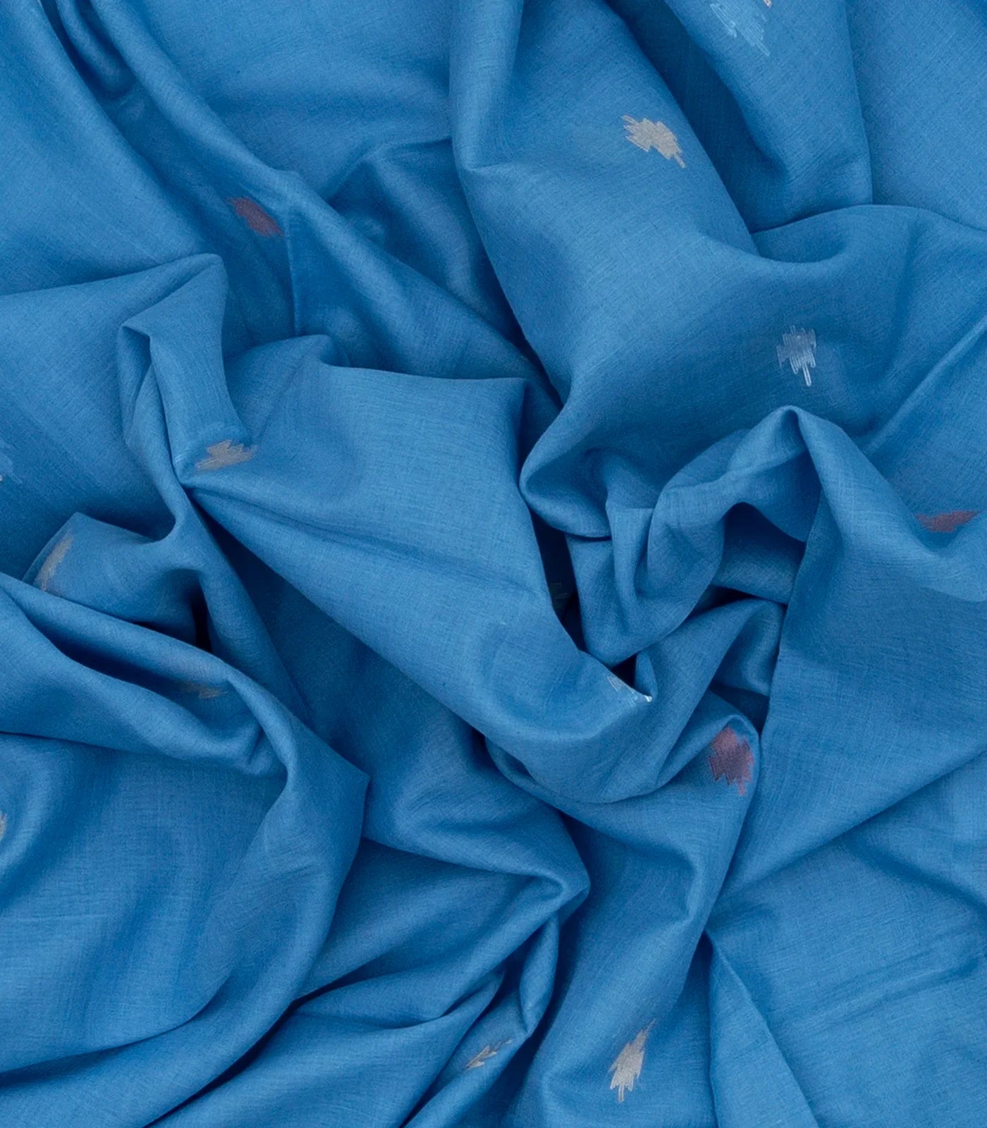 Light Blue Handloom Bengal Cotton Saree With Horse Motifs