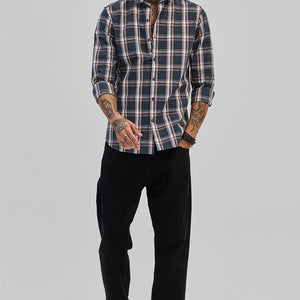 Dark Green Checks Slim Fit Shirt
