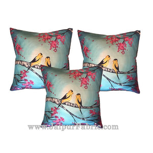 Jute Cushion Cover Digital Love Birds