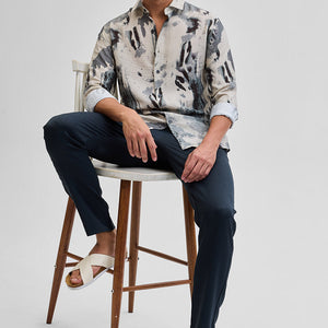 Cream Textured Abstract Shirt