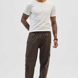 Dark Brown Relaxed Fit Parachute Pants