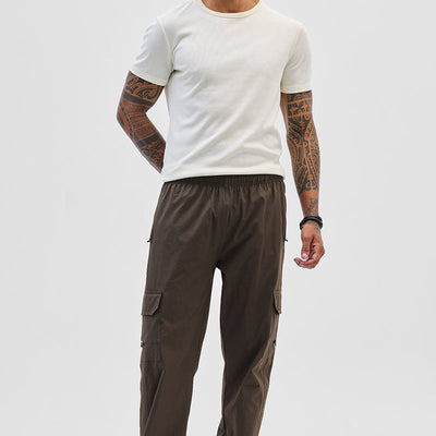 Dark Brown Relaxed Fit Parachute Pants