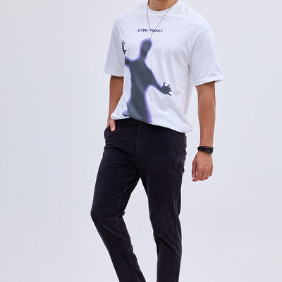 Black Corduroy Slim Fit Trousers