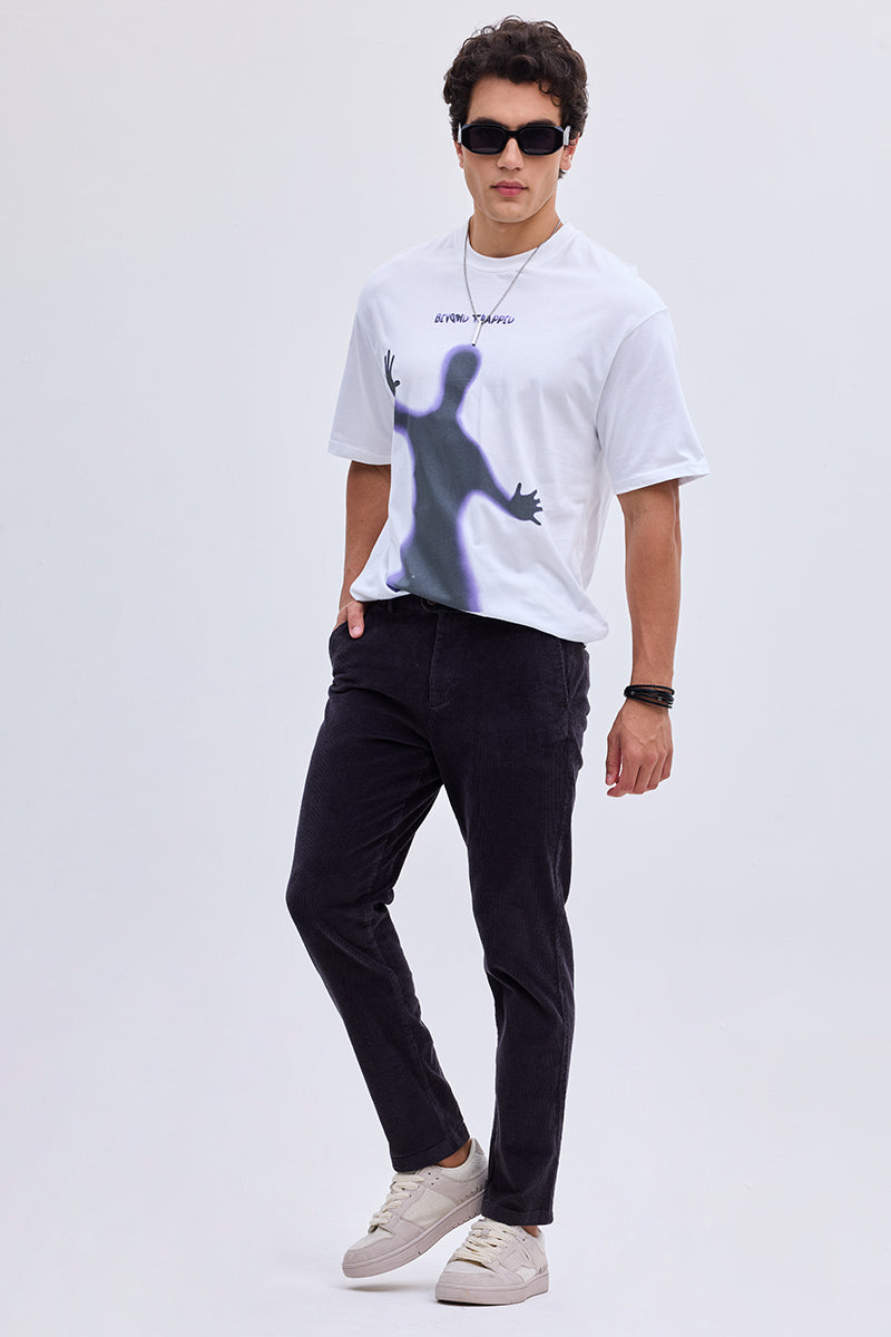Black Corduroy Slim Fit Trousers