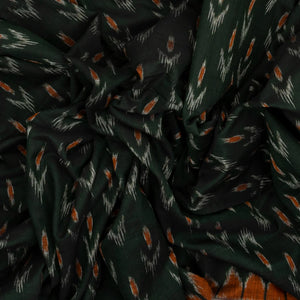 Sea Green Handloom Orissa Cotton Saree With Tie & Dye Floral Motifs