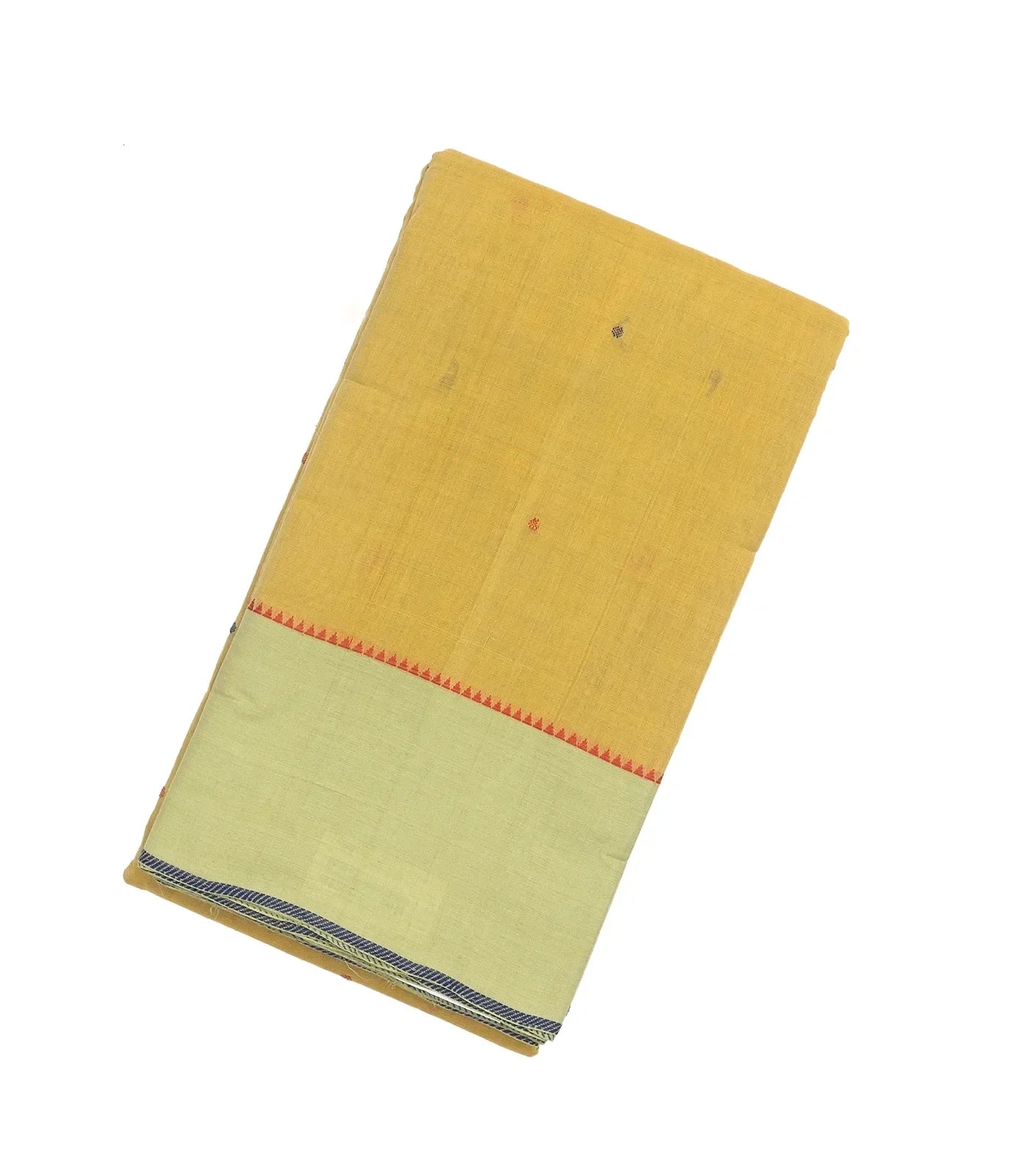Sandal Handloom Kanchi Cotton Saree With Coin Buttas