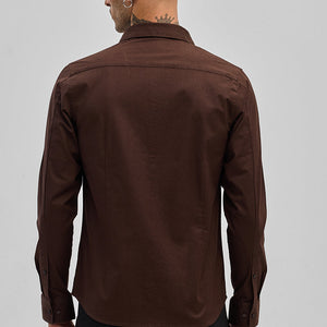 Dark Brown Stretchable Slim Fit Shirt