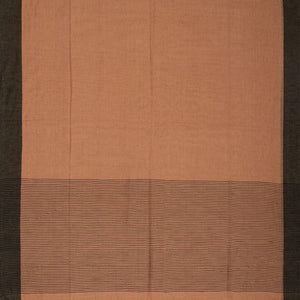 Beige Handloom Bengal Cotton Saree With Black Border