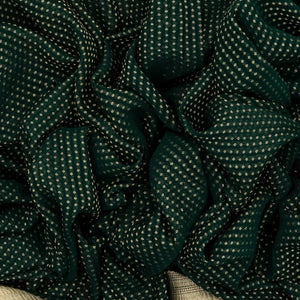 Bottle Green Mysore Crepe Silk Saree With Floral Motifs & Zari Border