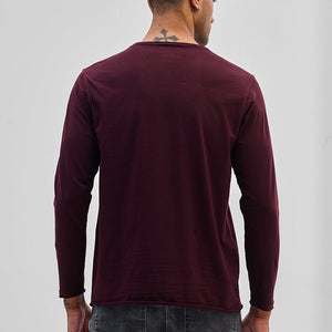 Maroon Stretch Full Sleeve T-Shirt