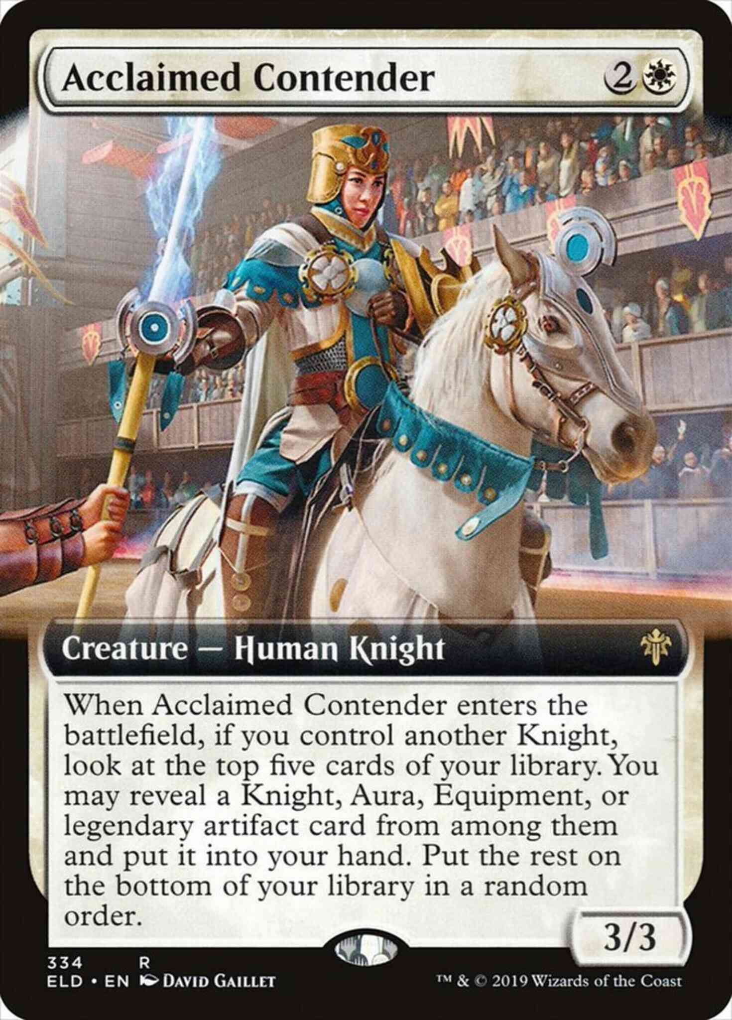 Acclaimed Contender [334] [Extended Art] [Throne of Eldraine] [Non-Foil]