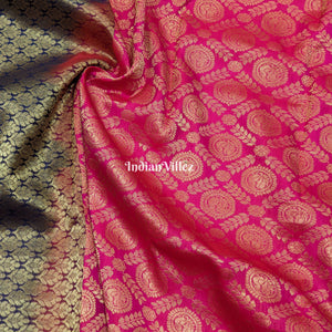 Rani Pink Pure Kanjivaram Silk Saree