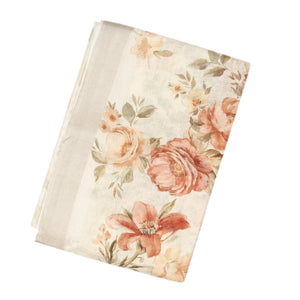 Taupe Handloom Linen Saree With Printed Floral Motifs