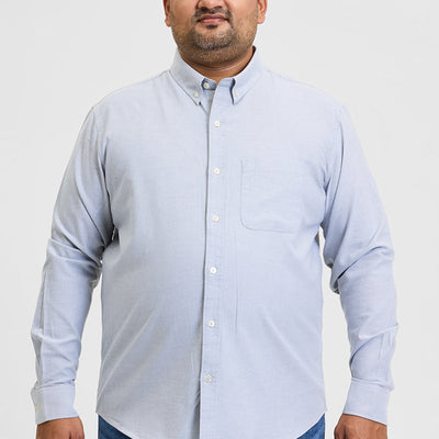 Light Grey Button Down Regular Fit Shirt
