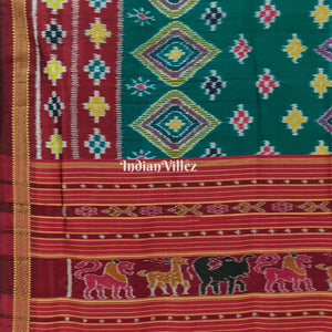 Green Body Pasapali Khandua Silk Saree