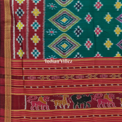 Green Body Pasapali Khandua Silk Saree