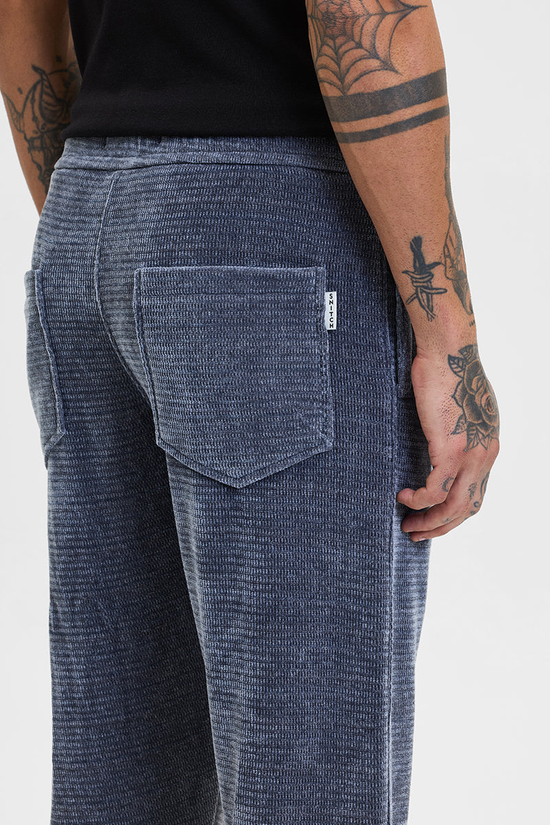 Grey Corduroy Relaxed Fit Trousers