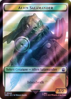Alien Token (34) // Alien Salamander Token (48) [Universes Beyond: Doctor Who: Tokens] [Surge Foil]