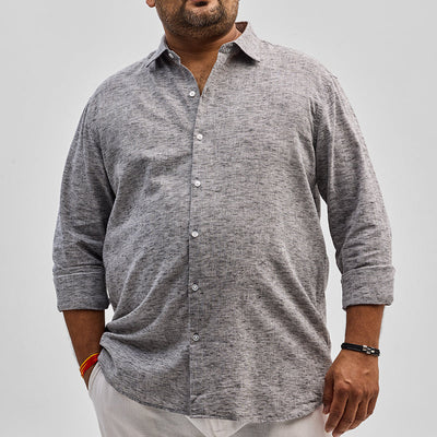Black Linen Blend Shirt