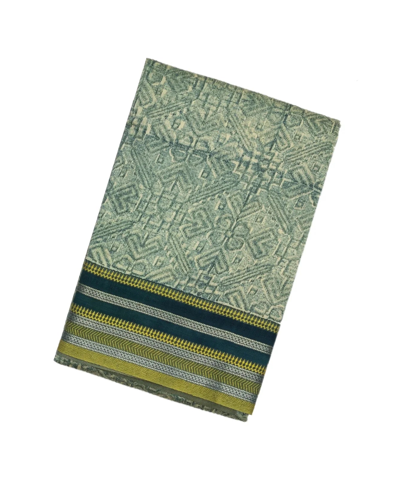 Shadow Green Handloom Chanderi Cotton Saree With Printed Floral Motif