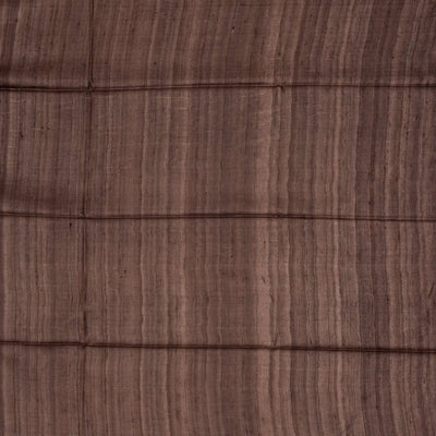Dark Brown Handloom Tussar Silk Saree With Printed Fish Motifs
