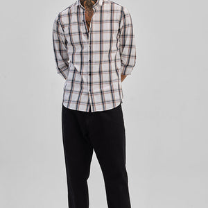 White Checks Slim Fit Shirt