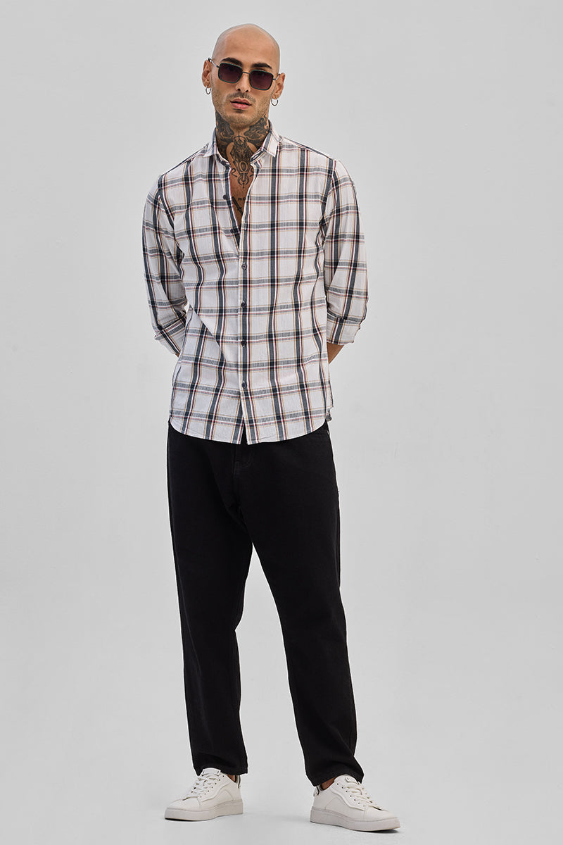 White Checks Slim Fit Shirt