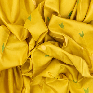 Lemon Yellow Handloom Uppada Silk Saree With Floral Buttas