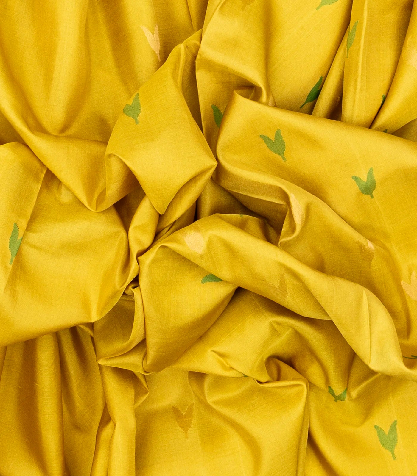 Lemon Yellow Handloom Uppada Silk Saree With Floral Buttas