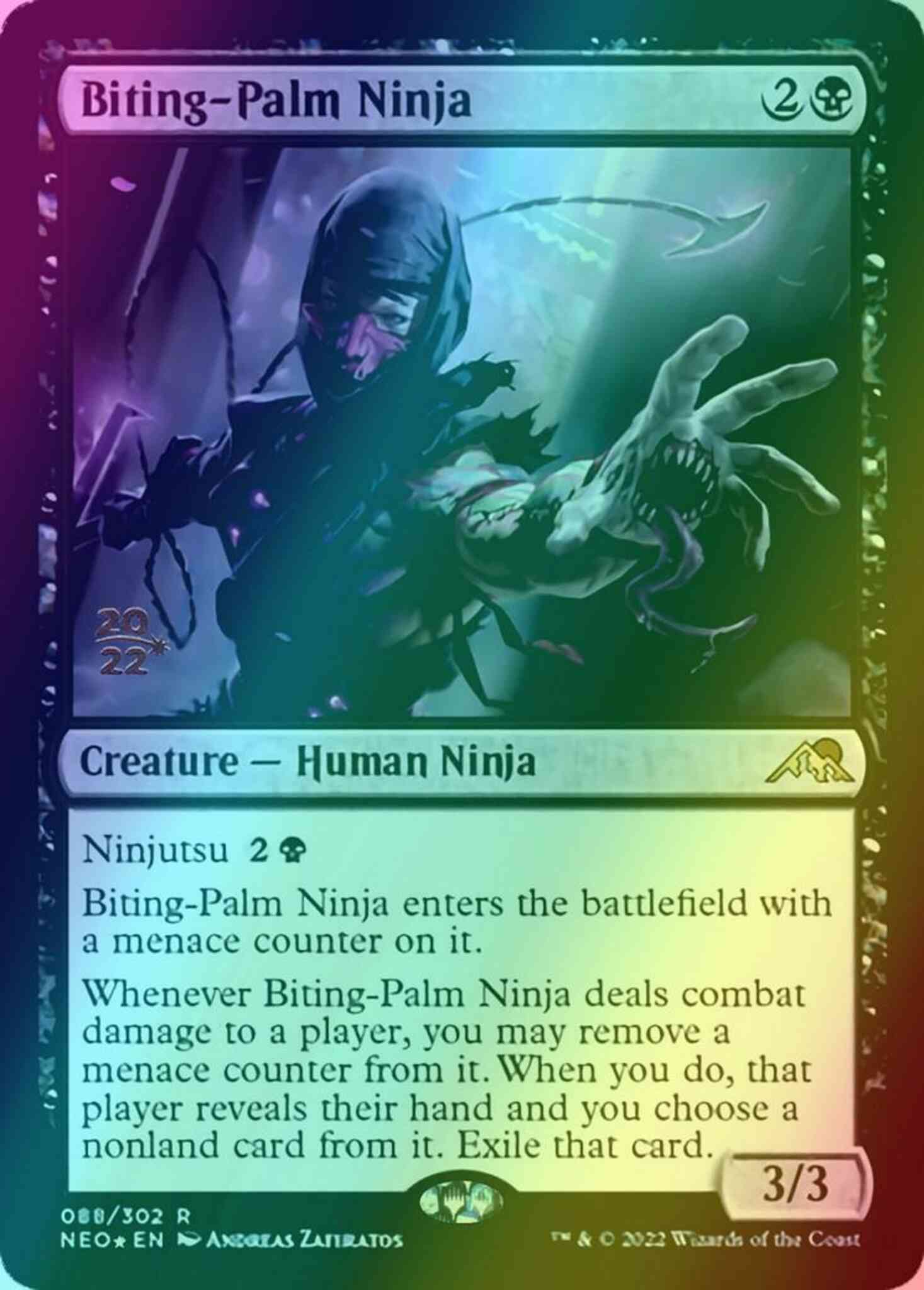 Biting-Palm Ninja [Prerelease] [88s] [Kamigawa: Neon Dynasty: Promos] [Foil]