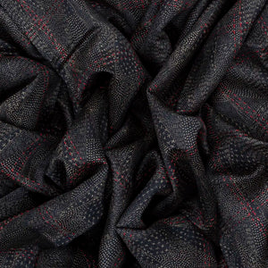 Black Handloom Tussar Silk Saree Printed With Geometric Motifs