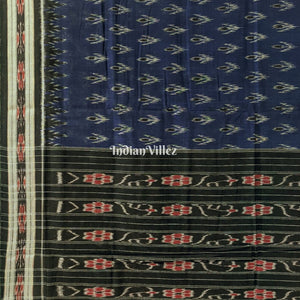 Blue Odisha Handloom Mayur Chandrika Maniabandha Cotton Saree